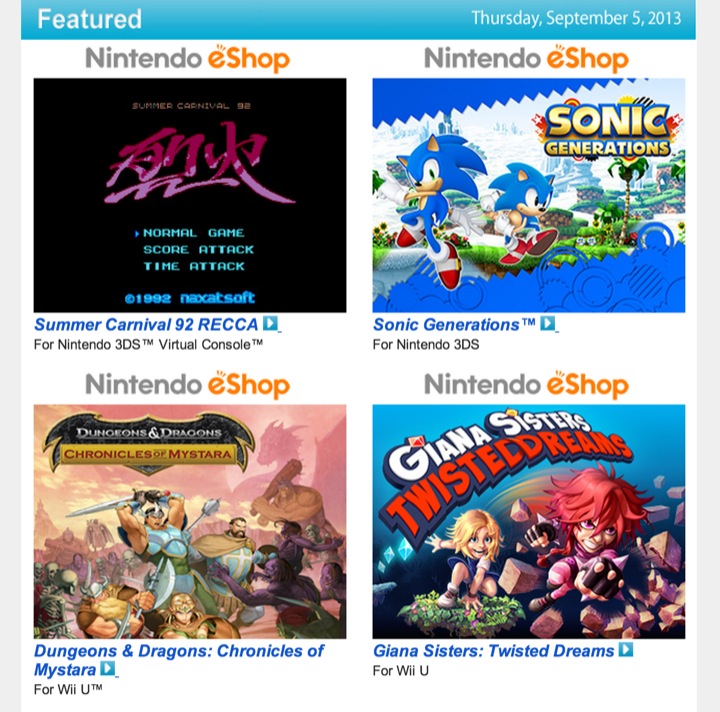 Nintendo Download – September 5, 2013