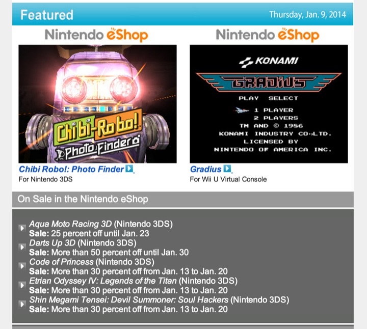 Nintendo Download – January 9, 2014