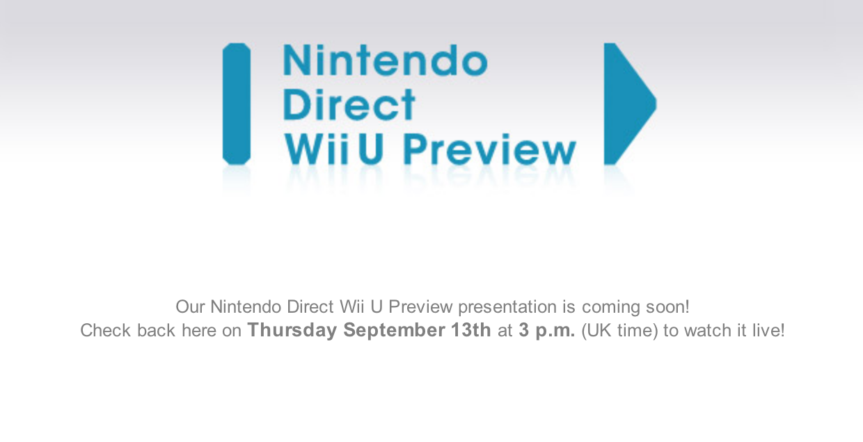 Wii U Nintendo Direct EU/UK – Sep. 13 at 3pm UK Time